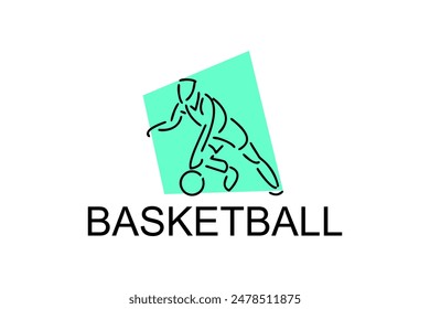 Basketball sport vector line icon. sport pictogram, vector illustration.