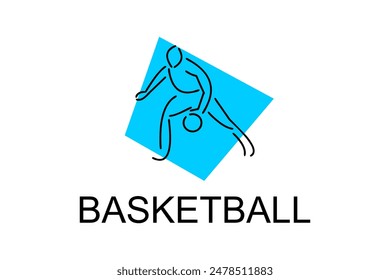 Basketball sport vector line icon. sport pictogram, vector illustration.