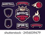 Basketball Sports Club Logo Template Bundle for Tournament or Sports Team