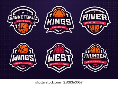 Paquete de Plantilla del logotipo del club deportivo del baloncesto para el torneo o el Equipo deportivo