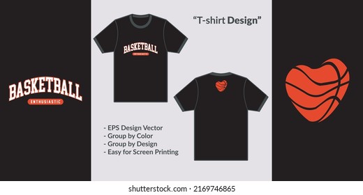 Basketball sports enthusiastic theme design vector for tshirt hoodie and merchandise