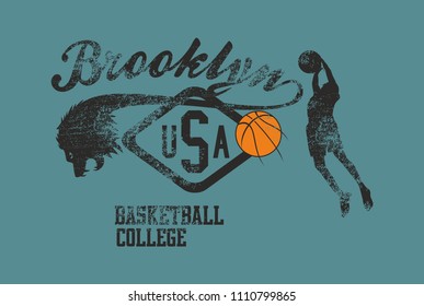 Basketball sports graphic design vector art