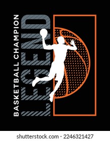 BASKETBALL, SPORTS GRAPHIC T SHIRT VECTOR DESIGNS AND OTHER USES.