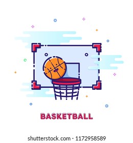 Basketball sports illustrations with mbe style vector and cute color