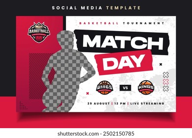 Basketball Sports Logo and Banner Flyer Template for Sports Team or Tournament