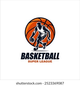 ilustração de design de logotipo de esportes de basquete