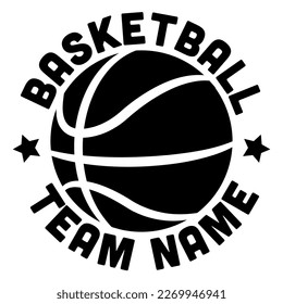 Basketball sports logo template, vector art image illustration, basketball team black and white sport logo template, t-shirt design, sticker, decal.