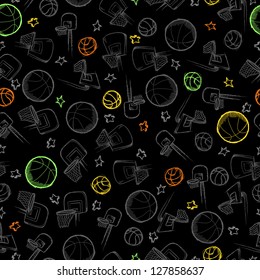 Basketball Sports Seamless Pattern Vector