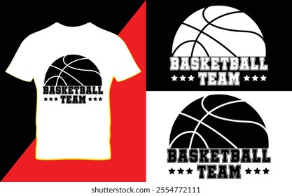 Basketball sports t-shirt design. Basketball team typography Tee graphics vector illustration saved in EPS 10 and fully editable. Design for print on demand.