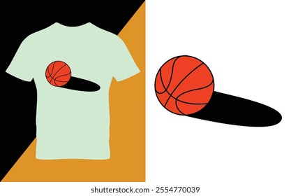 Basketball sports t-shirt design. Typography Tee graphics vector illustration saved in EPS 10 and fully editable. Design for print on demand.