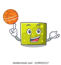 With basketball square character cartoon style