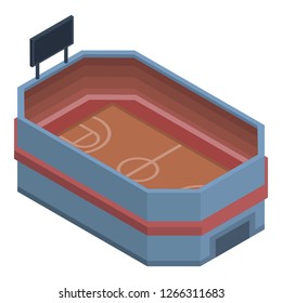 Basketball stadium icon. Isometric of basketball stadium vector icon for web design isolated on white background