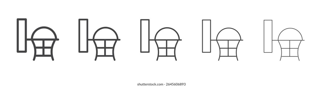 Basketball stand icon outline ilustration vector symbol