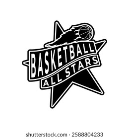 Basketball Star logo design vector. Basketball Sports Team logo design template