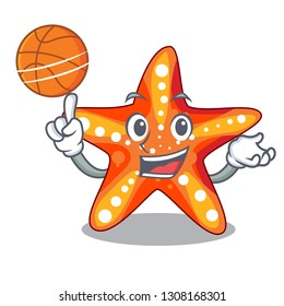 With basketball starfish beside the in character beach