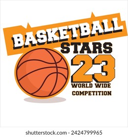 Basketball Stars 23 Sports Top unisex design with fresh colors and minimalist artwork style. Editable and printable design for t-shirts, mugs, graphic tee, sweatshirt, cases, etc.