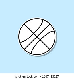 Basketball sticker icon. Simple thin line, outline vector of web icons for ui and ux, website or mobile application