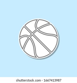 Basketball sticker icon. Simple thin line, outline vector of web icons for ui and ux, website or mobile application