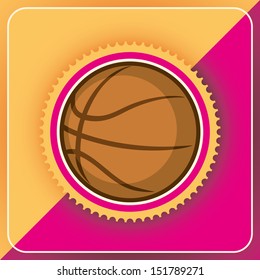 Basketball sticker. Vector illustration.