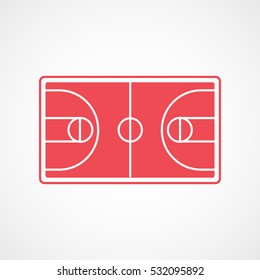 Basketball Strategy Beard Red Flat Icon On White Background