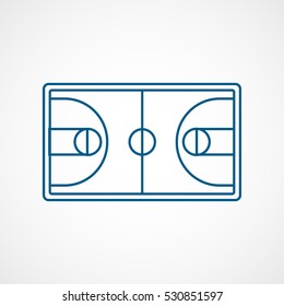 Basketball Strategy Board Blue Line Icon On White Background