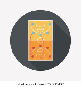 basketball strategy board flat icon with long shadow,eps10