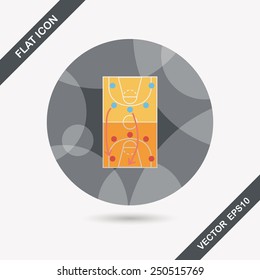 basketball strategy board flat icon with long shadow,eps10
