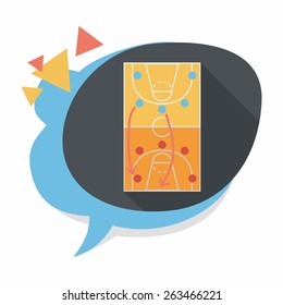 basketball strategy board flat icon with long shadow,eps10