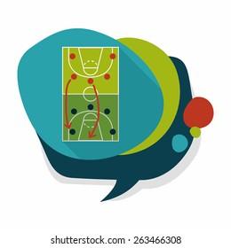 basketball strategy board flat icon with long shadow,eps10