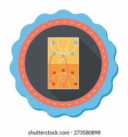 basketball strategy board flat icon with long shadow,eps10