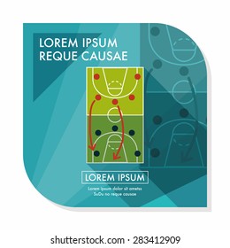 basketball strategy board flat icon with long shadow,eps10