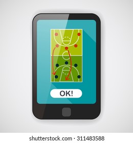 basketball strategy board flat icon with long shadow,eps10