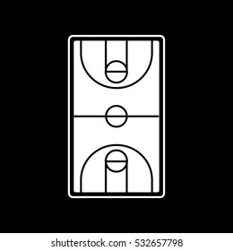 Basketball Strategy Board Flat Icon On Black Background