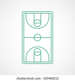 Basketball Strategy Board Green Line Icon On White Background