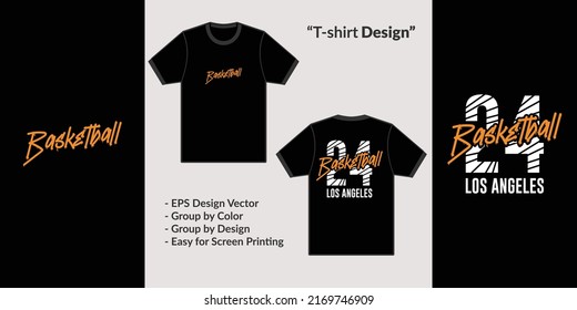 Basketball streetwear theme design in los angeles for premium vector t-shirt clothing merchandise