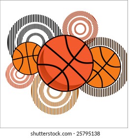 basketball with striped circles