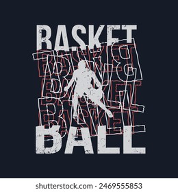 Basketball stylish t-shirt and apparel abstract design. Vector print, typography, poster