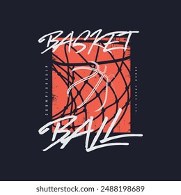 Basketball stylish t-shirt and apparel abstract design. Vector print, typography, poster