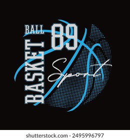 Basketball stylish t-shirt and apparel abstract design. Vector print, typography, poster