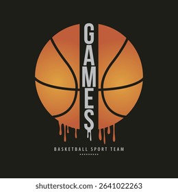 Basketball stylish t-shirt and apparel abstract design. Vector print, typography, poster