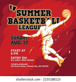 basketball summer league flyer template