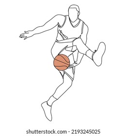 Basketball svg. Basketball one line.Vector line drawing.line art ilustration.