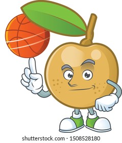 With basketball sweet longan cartoon character cute design.