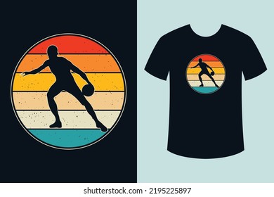 Basketball T Shirt Design, Retro Vintage Basketball T Shirt With Basketball Player Silhouette