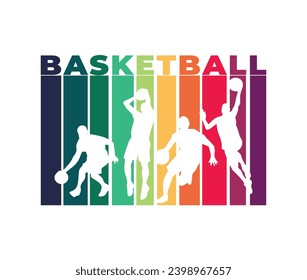 Basketball t shirt design set. Vector Illustration quote. Design template for t shirt, lettering, typography, print, poster, banner, gift card, label sticker, flyer, mug design. Eps-10. POD.