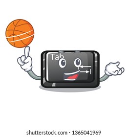 With basketball tab button installed on computer character