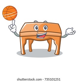 With basketball table character cartoon style