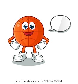 basketball talking mascot vector cartoon art illustration