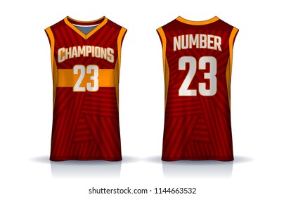 Basketball tank top design template, Sport jersey mockup. uniform front and back view.