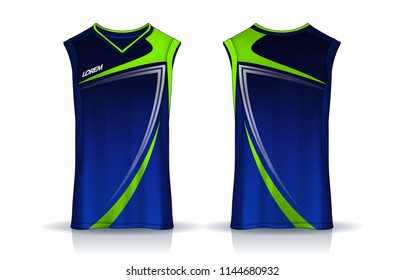 Basketball tank top design template, Sport jersey mockup. uniform front and back view.